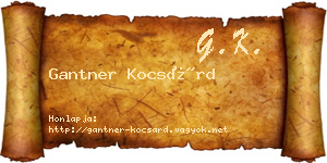 Gantner Kocsárd névjegykártya